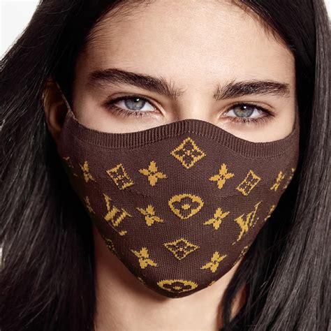 wearing a louis vuitton designer face mask